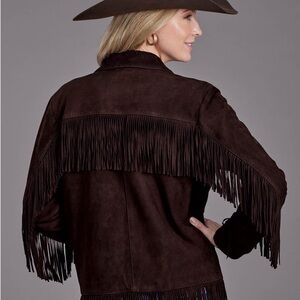 Stetson women’s  Brown Fringe Jacket ptp 22”